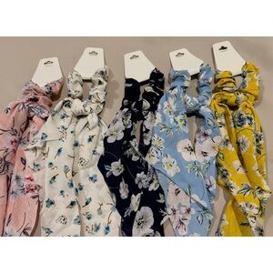 Floral Hair Scrunchies Set